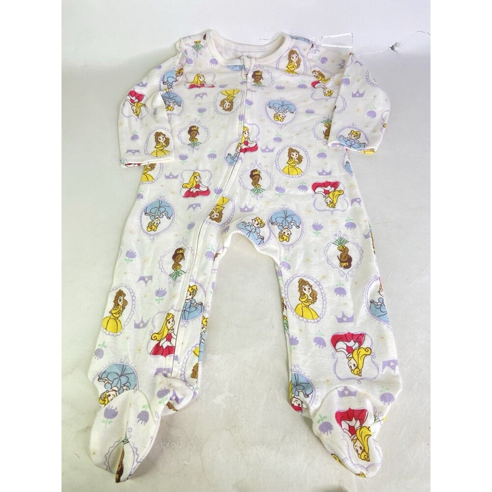 Disney Baby Princess Footed One Piece Zip Bodysuit Coverall Girls 6-9 Months NEW